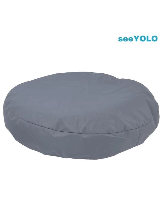 Gray Round Dog Bed Cover Machine Washable Scratch Resistant Mattress Protector 30x30x8 Inch - Image 2